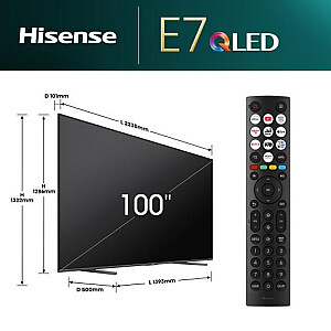 Hisense 100E7NQ PRO TV 2.54 m (100") 4K Ultra HD Smart TV Wi-Fi Melns 500 cd/m2