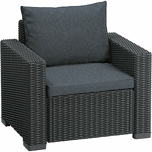 Садовый стол + стул + табурет с подушкой Муреа серый