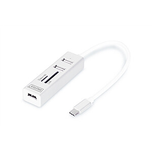 Digitus USB Type-C OTG 3-Port HUB и кардридер | DA-70243