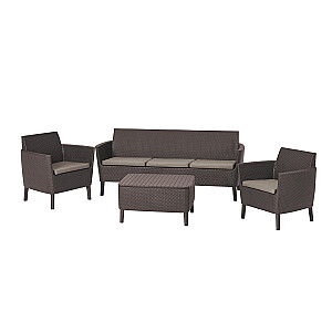 Комплект садовой мебели Salemo 3 Seater Set коричневый