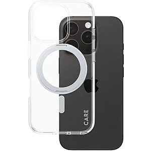 CARE by PanzerGlassFeature Case Transparent w. Black Kickstand & MagSafe iPhone 16 Pro Max | CARE