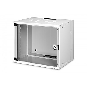 19" настенный сетевой шкаф 9U, SOHO PRO 460 x 540 x 400 мм, грузоподъемность 60кг, стеклянная дверь, не собранный, серый