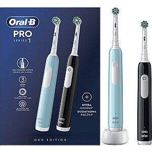 Зубная щетка Oral-B Pro Series 1 Cross Action набор 2 штуки Черный + Синий Черный/Синий