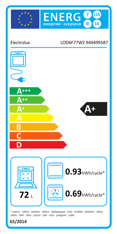 Electrolux iebūvējamā cepeškrāsns LOD6F77WZ