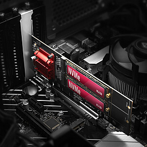 PCEM2-ND PCIe x 8 контроллер, 2x M.2 NVMe M-key слота, поддержка RAID для небифуркационных материнских плат, в комплекте, SP & LP