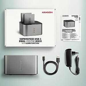 ADSA-DC Док-станция USB 3.2 Gen 1 - 2x SATA 6G 2.5"/3.5" SSD/HDD