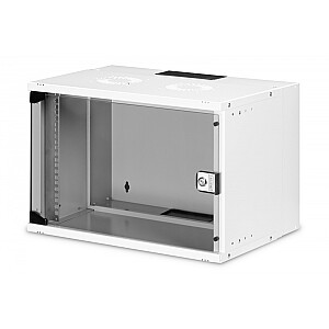 19" настенный сетевой шкаф 7U, SOHO PRO 370 x 540 x 400 мм, грузоподъемность 60кг, стеклянная дверь, не собранный Серый