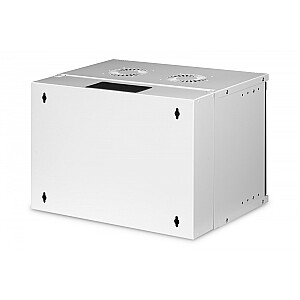 19" настенный сетевой шкаф 7U, SOHO PRO 370 x 540 x 400 мм, грузоподъемность 60кг, стеклянная дверь, не собранный Серый