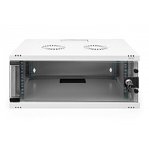19" 4U настенный сетевой шкаф, SOHO 241 x 540 x 400 мм, грузоподъемность 60кг, стеклянная дверь, не собранный, Серый
