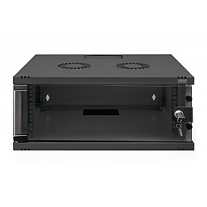 19" настенный сетевой шкаф 4U, SOHO 241 x 540 x 400 мм, грузоподъемность 60кг, стеклянная дверь, не собранный, Черный