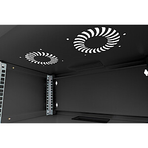 19" настенный сетевой шкаф 4U, SOHO 241 x 540 x 400 мм, грузоподъемность 60кг, стеклянная дверь, не собранный, Черный