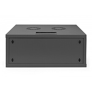 19" настенный сетевой шкаф 4U, SOHO 241 x 540 x 400 мм, грузоподъемность 60кг, стеклянная дверь, не собранный, Черный