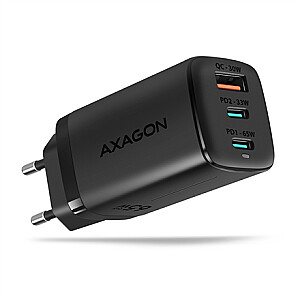 AXAGON GaN настенная зарядка 3x порта (USB-A + 2x USB-C), 65W | ACU-DPQ65