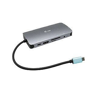 i-tec USB-C Metal Nano Docking Station HDMI VGA LAN Audio Card Reader Power Delivery 100 W - Docking Station