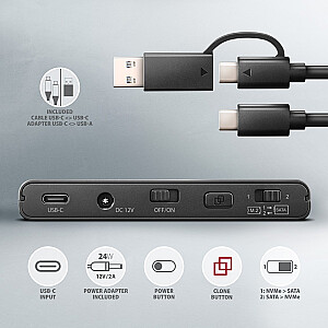 ADSA-CC Адаптер USB-C 10Gbps NVMe M.2 2.5/3.5 SSD&HDD Clone Master 2