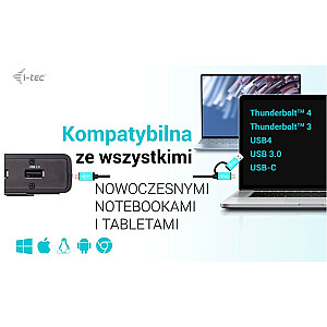 USB 3.0 Док-станция / USB-C / Thunderbolt 2x HDMI + Поддержка питания 100W 