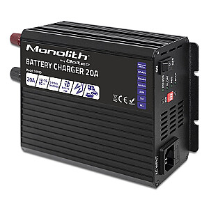 Inteliģentais lādētājs Monolith LiFePO4 AGM GEL SLA akumulatoriem | 20A | 12V 
