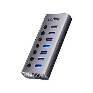 UNITEK HUB USB-A 7-IN-1 AR PĀRSLĒGJIEM