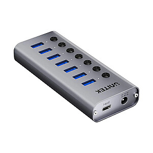 UNITEK HUB USB-A 7-IN-1 AR PĀRSLĒGJIEM