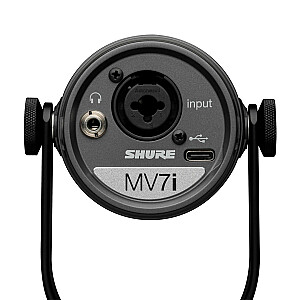 Shure MV7I - viedais mikrofons un saskarne