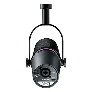 Shure MV7I - viedais mikrofons un saskarne