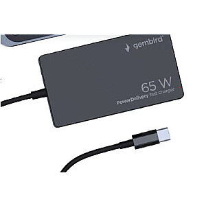 Gembird Power Supply 65W | Power Delivery | GaN | USB-C