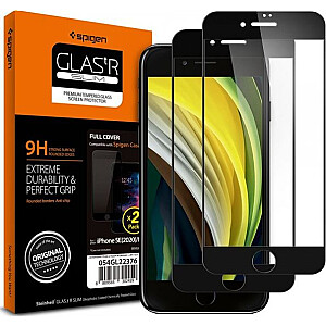 Spigen TEMPERED GLASS SPIGEN GLASS FC 2-PACK IPHONE 7/8/SE 2020 ЧЕРНЫЙ