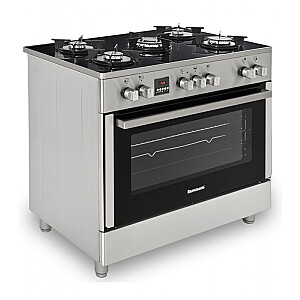 Gāzes-elektriskā virtuve 90cm KWGE-K90 stikls inox