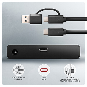 ADSA-FPX адаптер USB-C 10Gbps SATA 6G 2.5"/3.5" SSD/HDD FASTPORT X, включая блок питания, 60 см USB-C/USB-A кабель