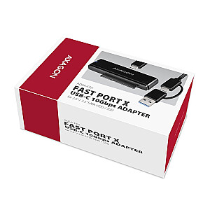 ADSA-FPX адаптер USB-C 10Gbps SATA 6G 2.5"/3.5" SSD/HDD FASTPORT X, включая блок питания, 60 см USB-C/USB-A кабель