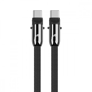 Кабель 2в1 USB C с шнурком 1м черный