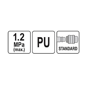 Kompresora spirālveida gaisa šļūtene 8x12mm 5m PU YT-24207 YATO