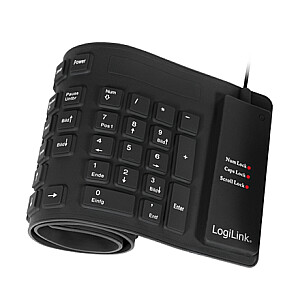 Logilink Гибкая водонепроницаемая клавиатура USB + PS / 2 ID0019A Проводной, USB тип A, вилка, немецкий (QWERTZ), черный