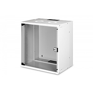 19" настенный сетевой шкаф 12U, SOHO PRO 595 x 540 x 400 мм, грузоподъемность 60кг, стеклянная дверь, не собранный, Серый