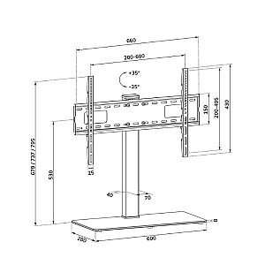 TV statīvs DS45-430BL16 STAND LCD 37-70