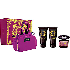 Komplekts Versace Crystal Noir Edt 90 ml + Shower Gel 100 ml + Body Lotion 100 ml + Cosmetic Bag