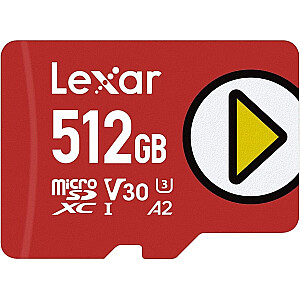 Lexar PLAY | 512 GB | microSDXC | Flash atmiņas klase 30