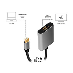 Adapteris mDP uz HDMI 4K 60Hz, alumīnijs 0,15 m