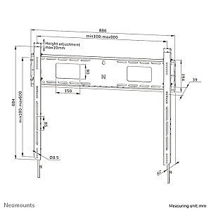 Sienas stiprinājums LEVEL-750 (XL, 125 kg, statīvs, bloķējams)