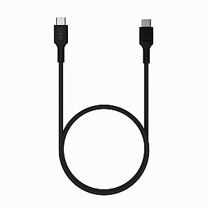 USB-C uz USB-C PowerFlex 100W silikona 1.2m melns