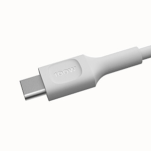 USB-C uz USB-C PowerFlex 100W silikona 1.2m balts