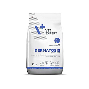 VET EXPERT Ветеринарная диета Дерматоз Кошка Утка и Рис – сухой корм для кошек – 2 кг