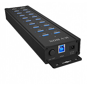 Hub IB-HUB1720-U3 20 port HUB, 96 WATT PSU, 18 x USB-A ports, 2 x USB uzlādes ports