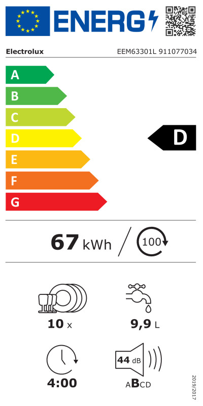 Iebūvētais trauku mazgājamā mašīna ELECTROLUX EEM63301L