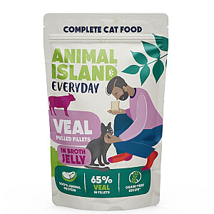 ANIMAL ISLAND Katru dienu želejas teļa gaļa - mitrā kaķu barība - 12 x 85g