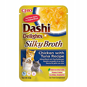 INABA CAT Dashi Delights Silky Broth Chicken with Tuna - kārums kaķiem - 40g