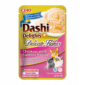 INABA CAT Dashi Delights Delikātās pārslas vistas ar lasi - kaķu našķis - 40g