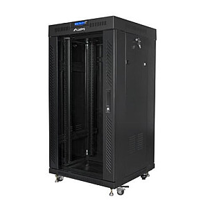 Стоячий шкаф-стойка 19 дюймов 22U 600X600мм черный LCD