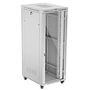 Напольный шкаф-стойка 19'' 42U 800x1000 с серыми стеклянными дверями в плоской упаковке