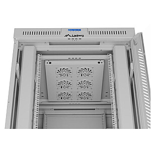 Напольный шкаф-стойка 19'' 42U 800x1000 с серыми стеклянными дверями в плоской упаковке